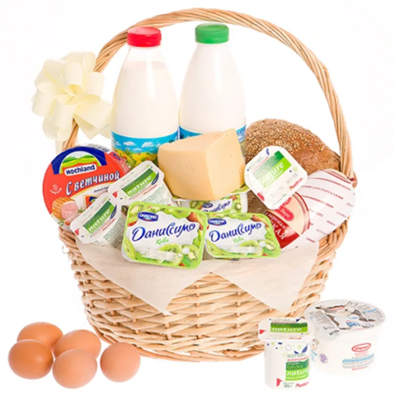 Корзинка свежих продуктов с хлебом и молоком, доставка Каменск-Уральский
